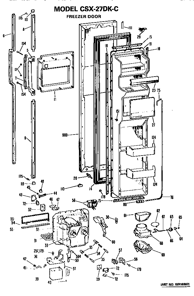 Hotpoint CSX27DKC freezer door diagram