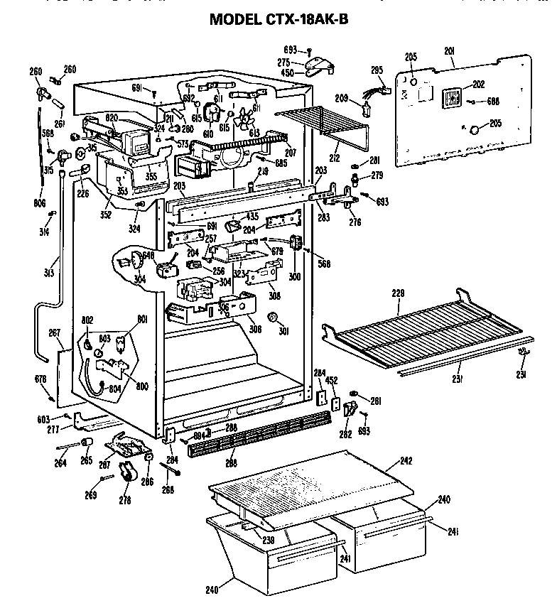 Hotpoint CTX18AKBL cabinet parts diagram