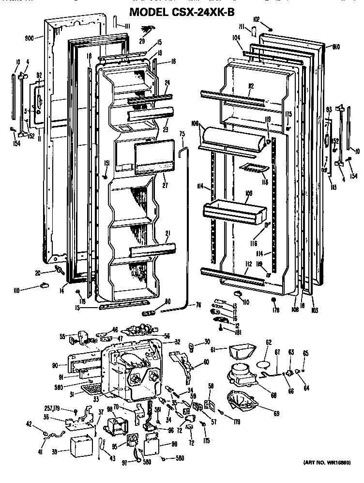 Hotpoint CSX24XKB doors diagram