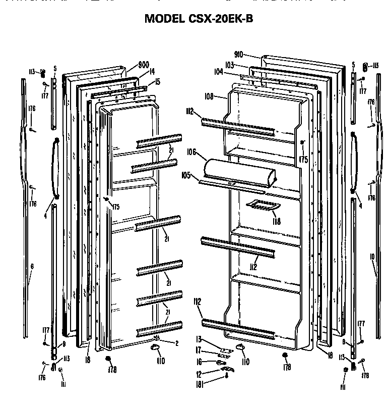 Hotpoint CSX20EKB doors diagram