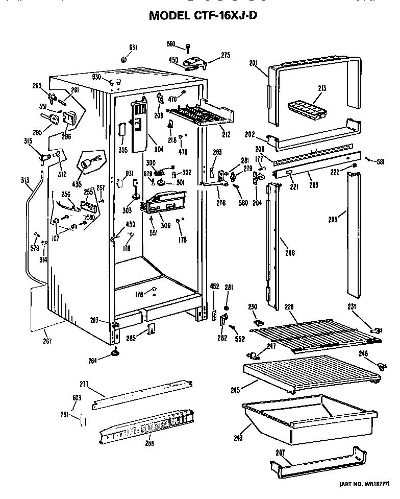 Hotpoint CTF16XJDL cabinet parts diagram