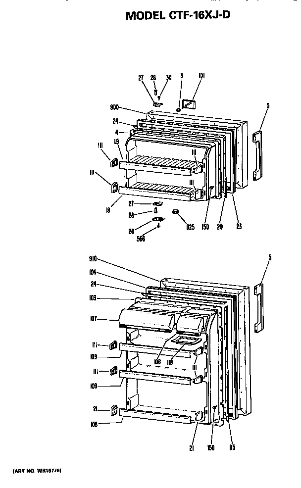 Hotpoint CTF16XJDL doors diagram