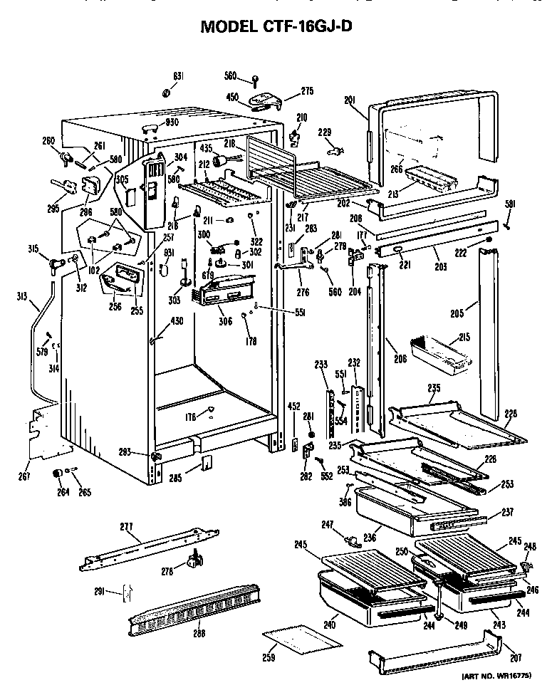 Hotpoint CTF16GJD cabinet parts diagram