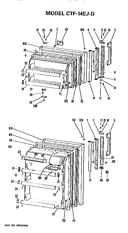 Hotpoint CTF14EJD doors diagram