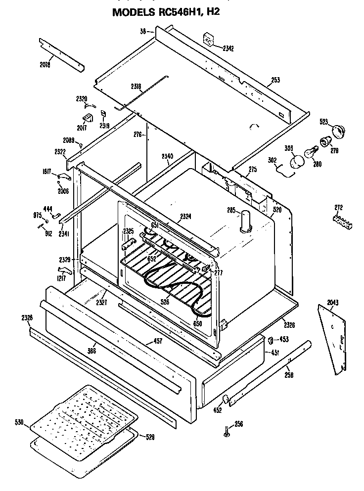 Hotpoint RC546H1 body diagram
