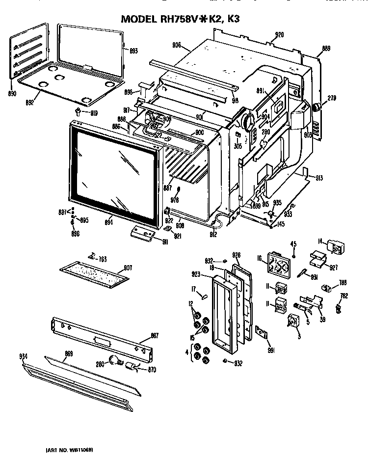 Hotpoint RH758V*K2 microwave diagram