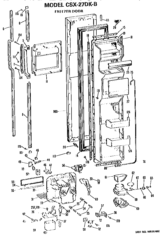Hotpoint CSX27DKB freezer door diagram