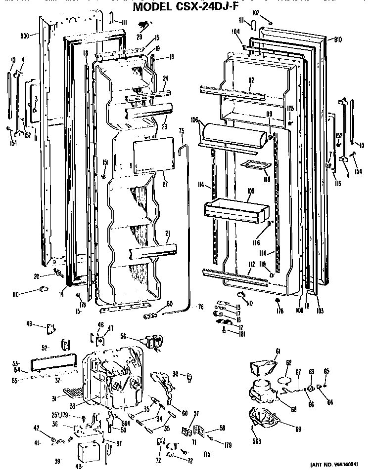 Hotpoint CSX24DJF doors diagram