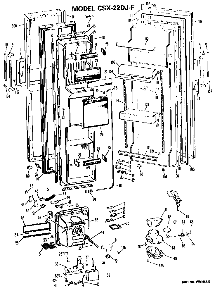 Hotpoint CSX22DJF doors diagram