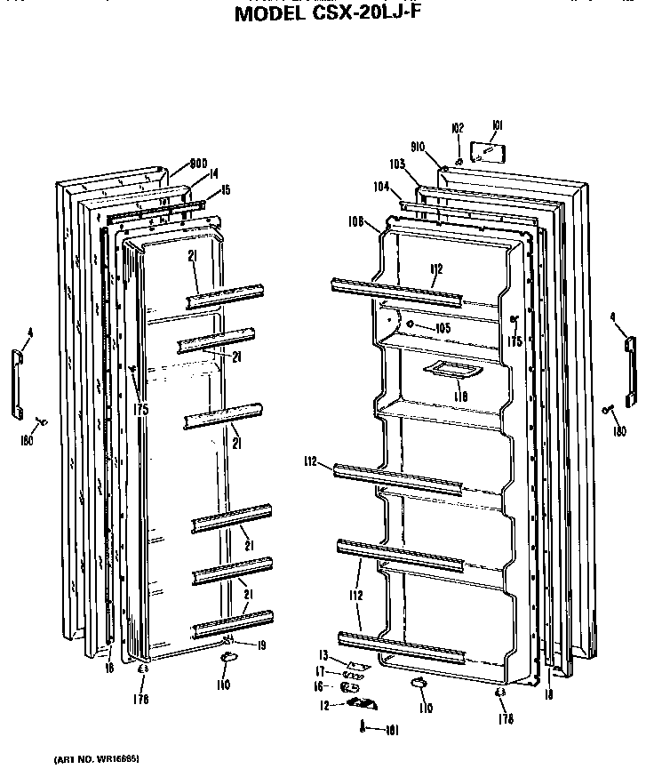 Hotpoint CSX20LJF doors diagram