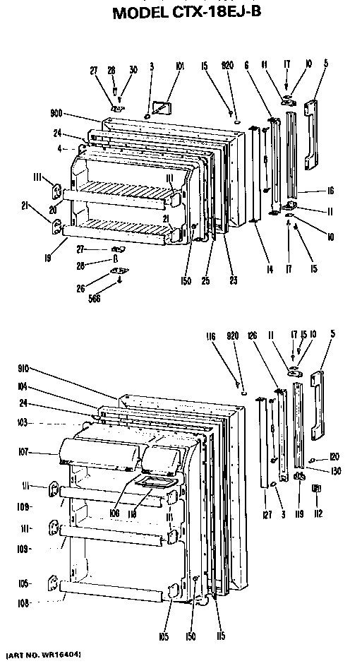 Hotpoint CTX18EJBR doors diagram