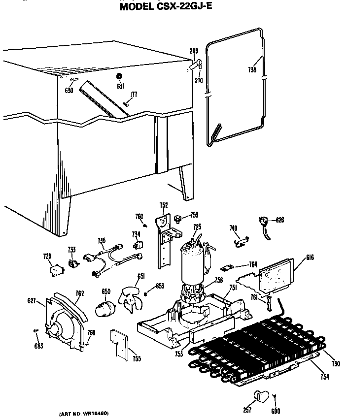 Hotpoint CSX22GJE unit parts diagram