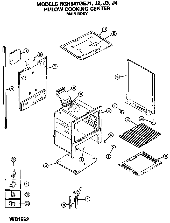 Hotpoint RGH647GEJ2 main body diagram