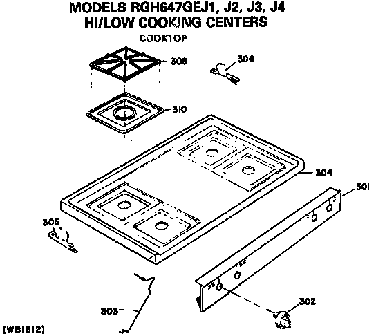 Hotpoint RGH647GEJ2 cooktop diagram