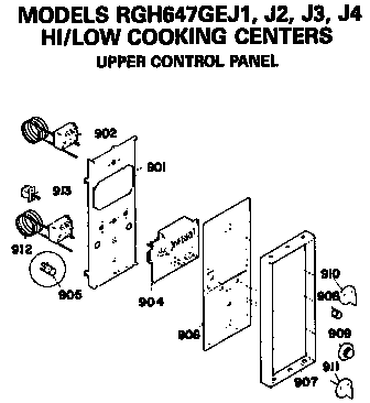 Hotpoint RGH647GEJ2 upper control panel diagram