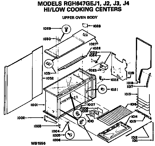 Hotpoint RGH647GEJ2 upper oven body diagram