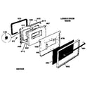 Hotpoint RGH647GEJ4 lower oven door diagram