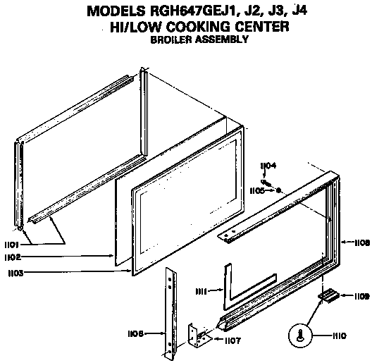 Hotpoint RGH647GEJ2 broiler assembly diagram