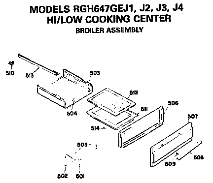 Hotpoint RGH647GEJ2 broiler assembly diagram