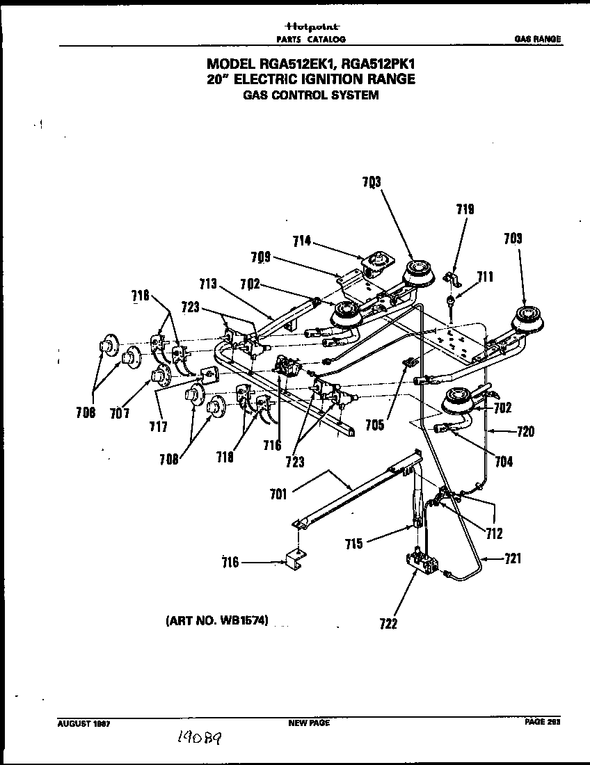 Hotpoint RGA512EK1 gas control system diagram