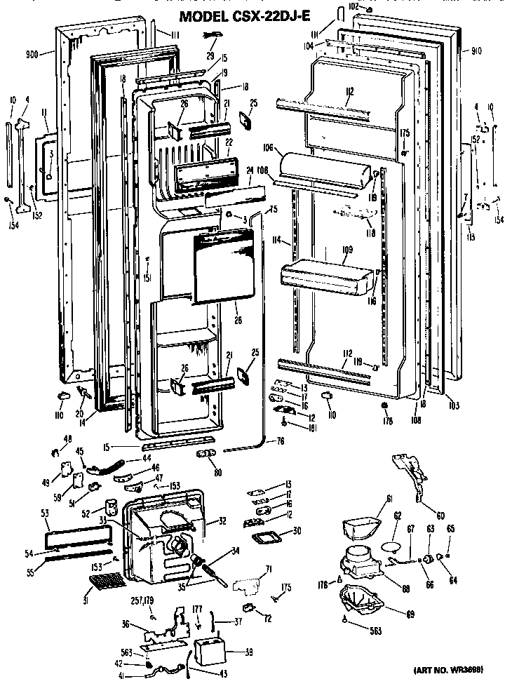 Hotpoint CSX22DJE doors diagram