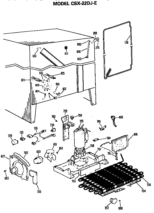 Hotpoint CSX22DJE unit parts diagram