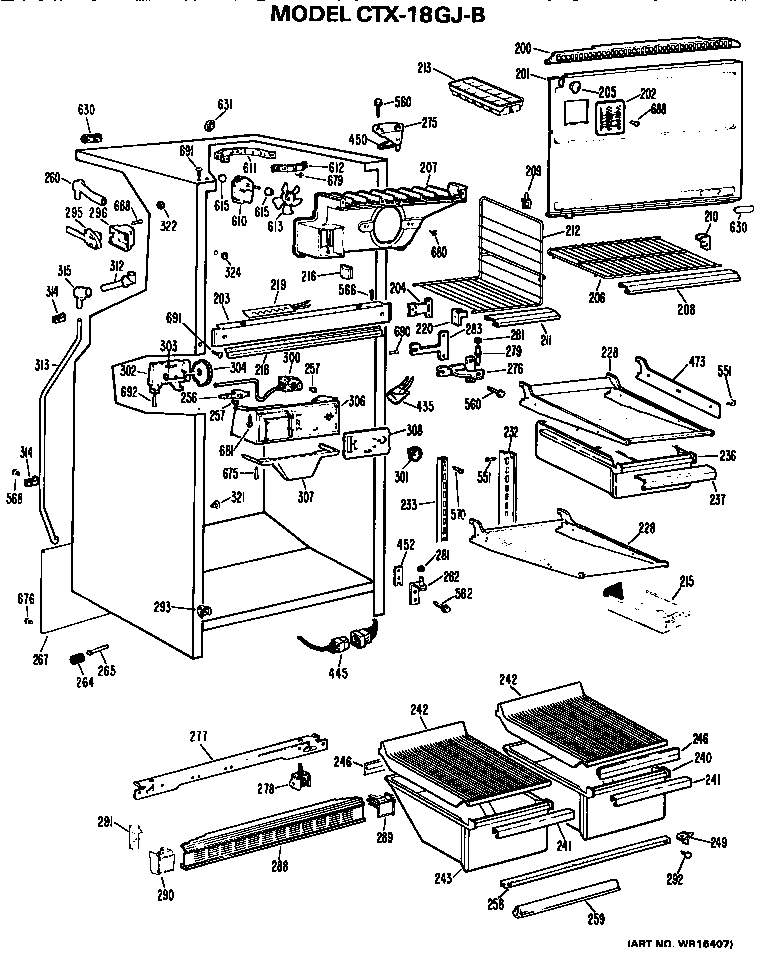 Hotpoint CTX18GJBR cabinet parts diagram