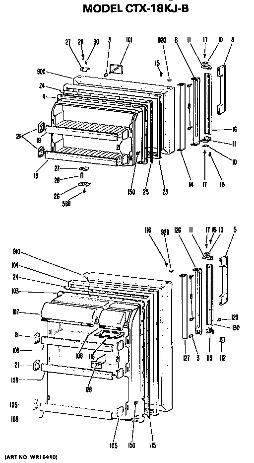 Hotpoint CTX18KJBR doors diagram