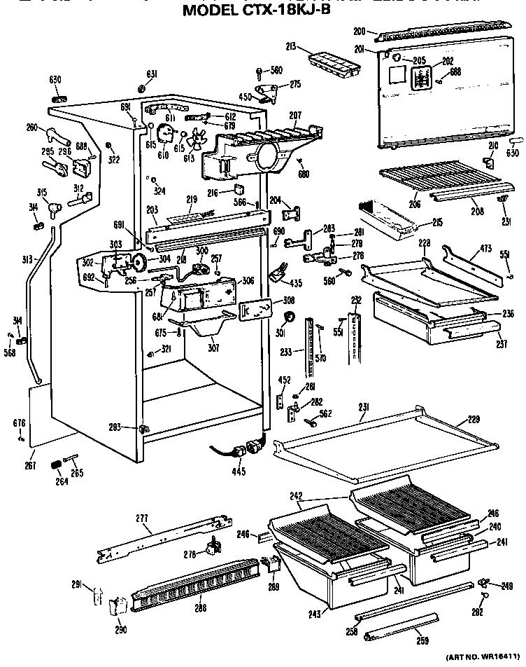 Hotpoint CTX18KJBR cabinet parts diagram