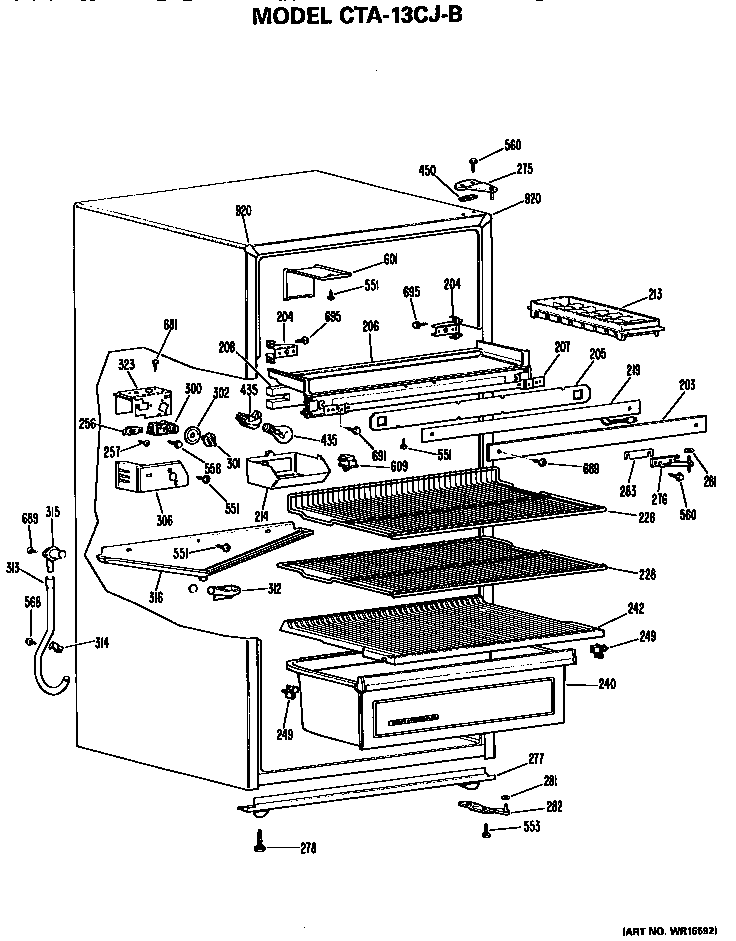 Hotpoint CTA13CJBLAD cabinet parts diagram