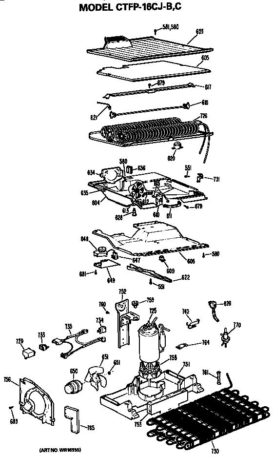 Hotpoint CTFP16CJBL unit parts diagram