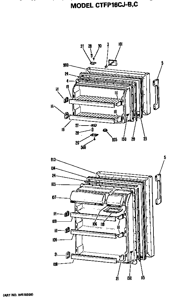 Hotpoint CTFP16CJBL doors diagram