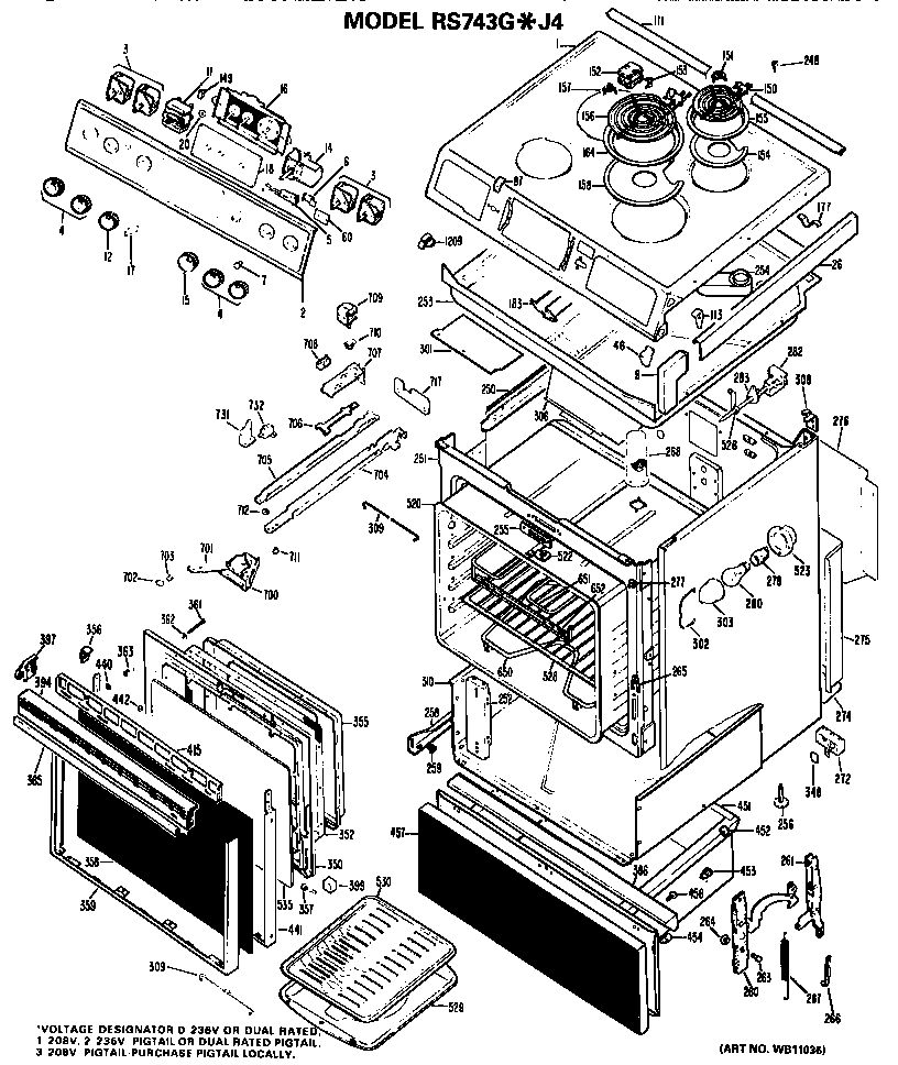 Hotpoint RS743G*J4 replacement parts diagram