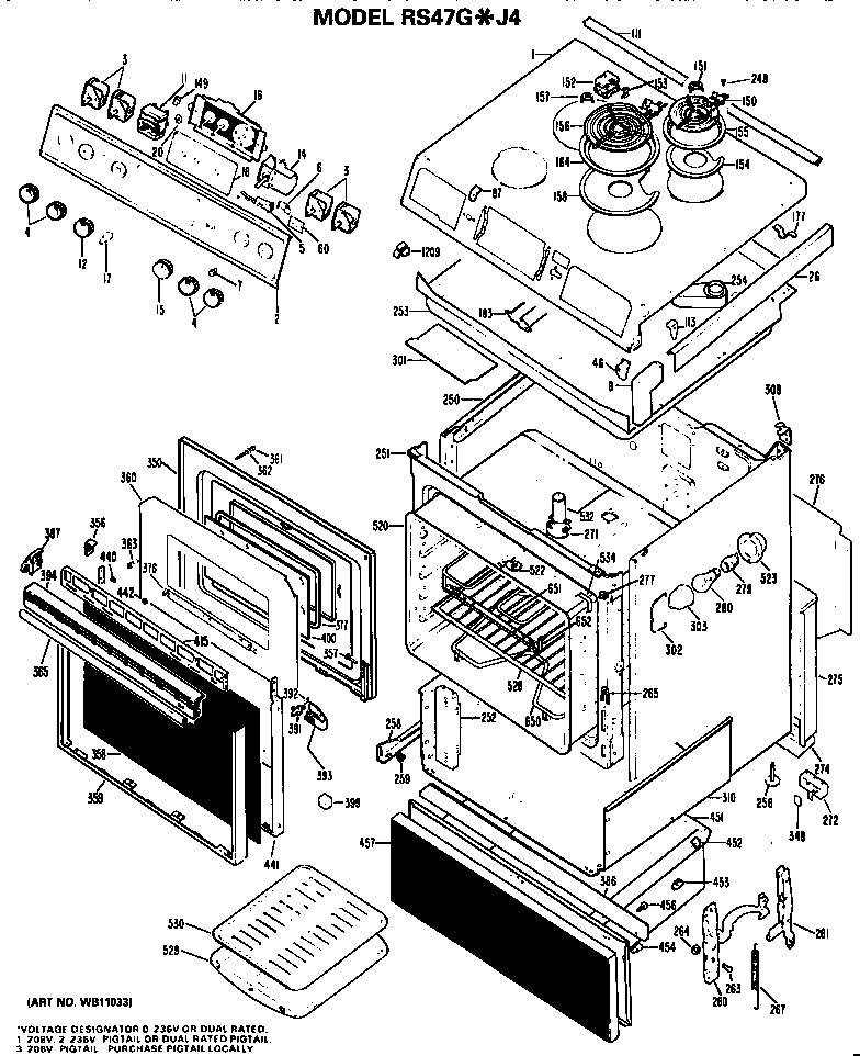 Hotpoint RS47G*J4 replacement parts diagram