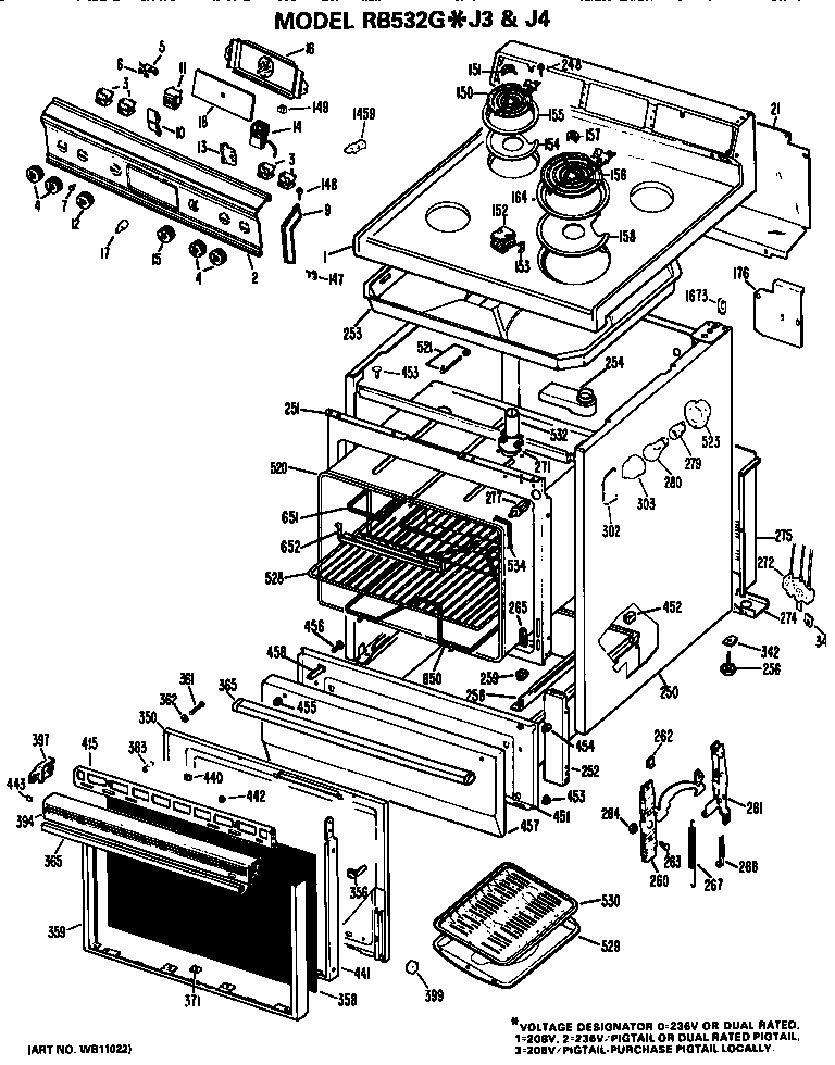 Hotpoint RB532G*J4 replacement parts diagram