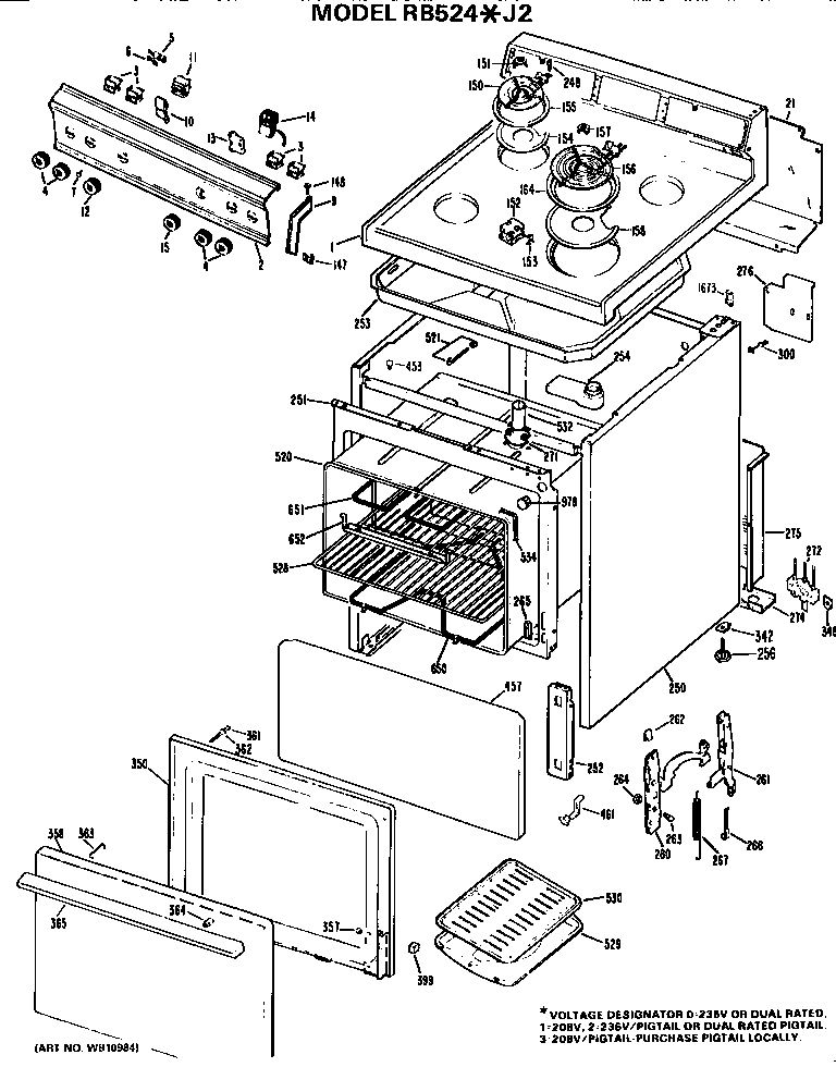 Hotpoint RB524*J2 replacement parts diagram