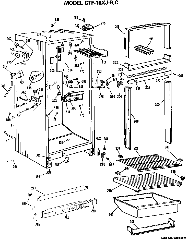 Hotpoint CTFP16AJCL cabinet parts diagram