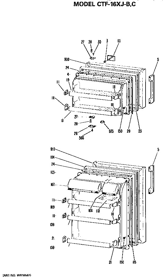 Hotpoint CTFP16AJCL doors diagram