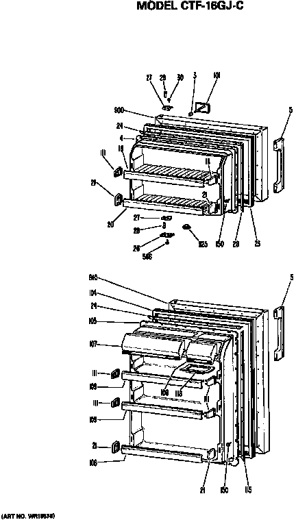 Hotpoint CTF16GJC doors diagram