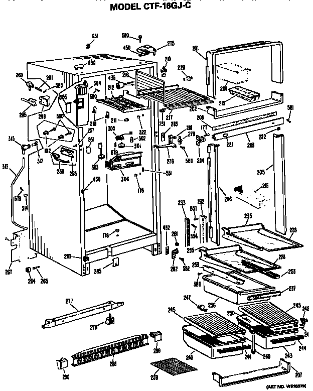 Hotpoint CTF16GJC cabinet parts diagram