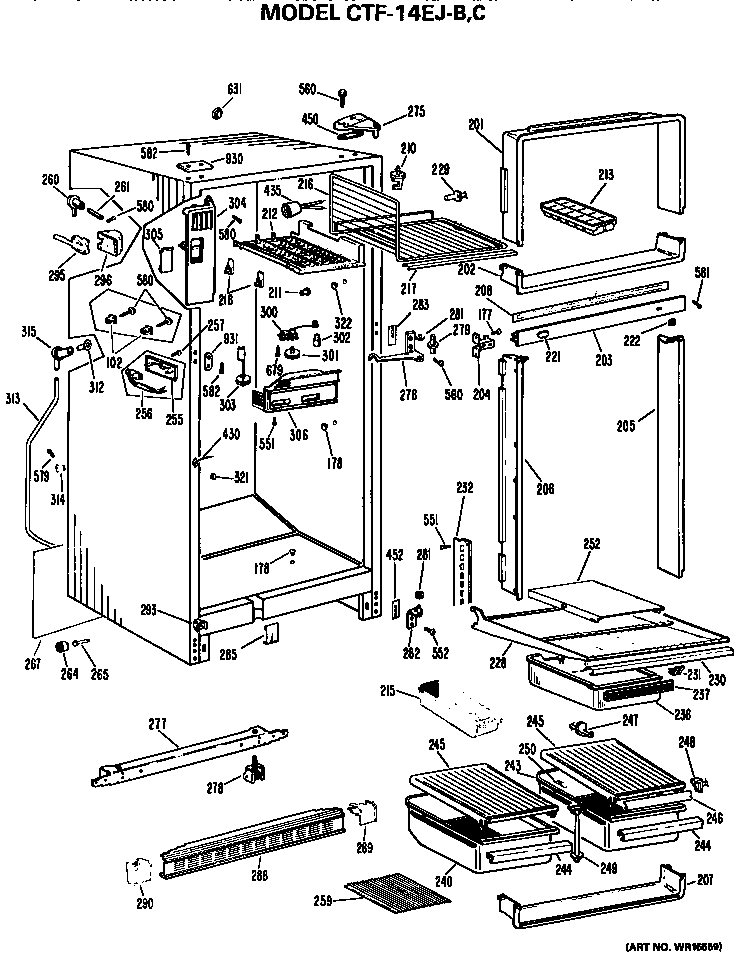 Hotpoint CTF14EJB cabinet parts diagram