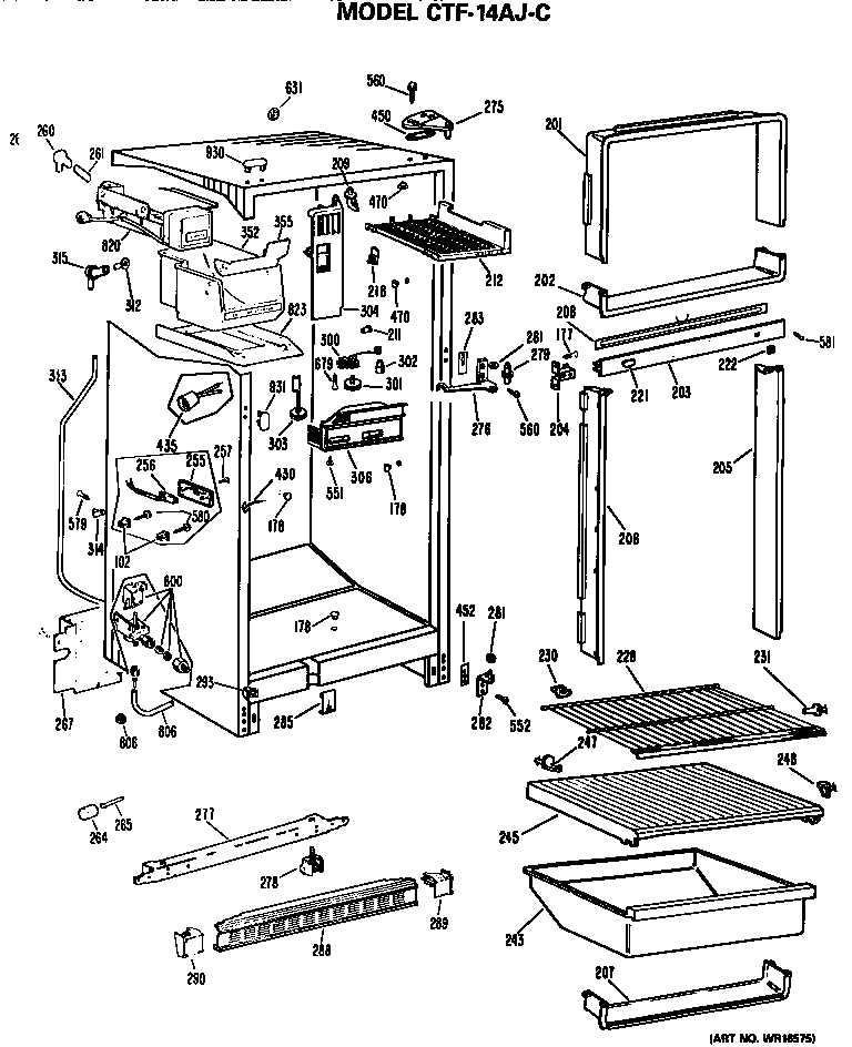 Hotpoint CTF14AJCR cabinet parts diagram