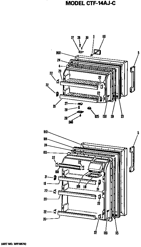 Hotpoint CTF14AJCR doors diagram