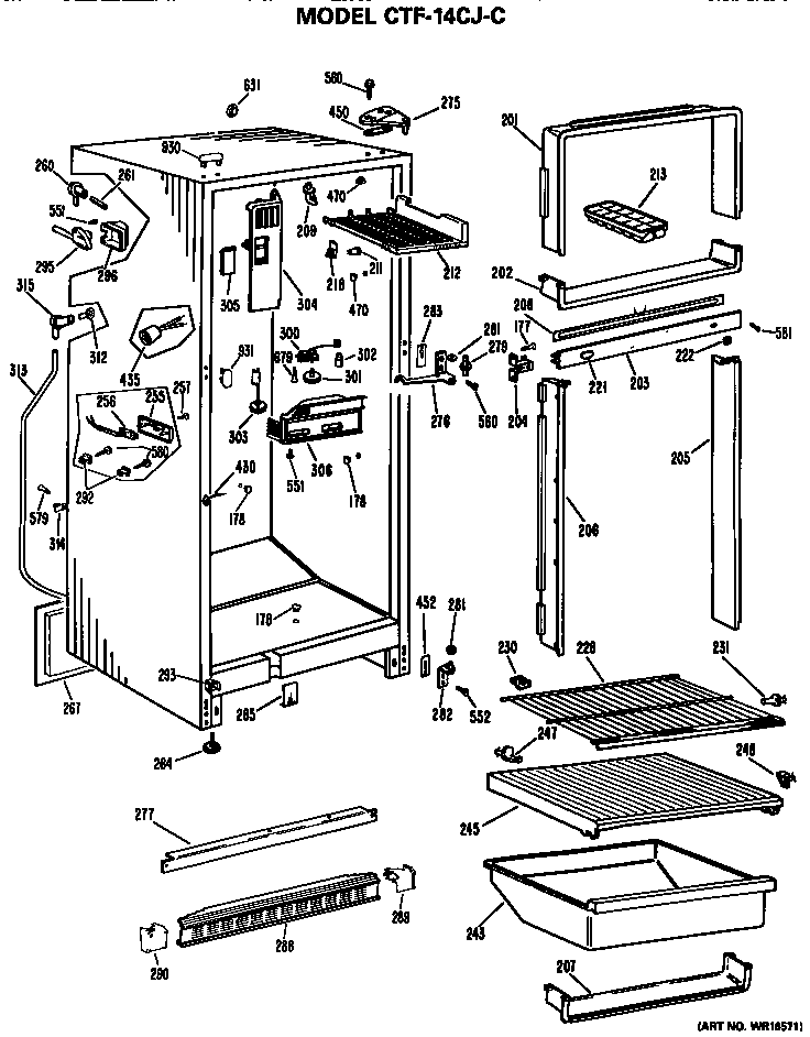 Hotpoint CTF14CJCR cabinet parts diagram