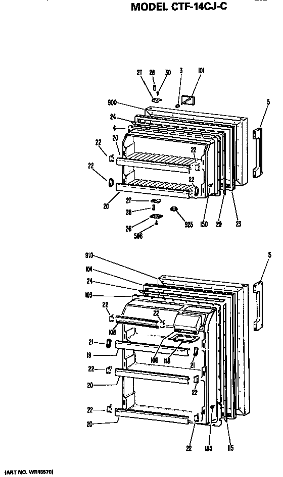 Hotpoint CTF14CJCR doors diagram