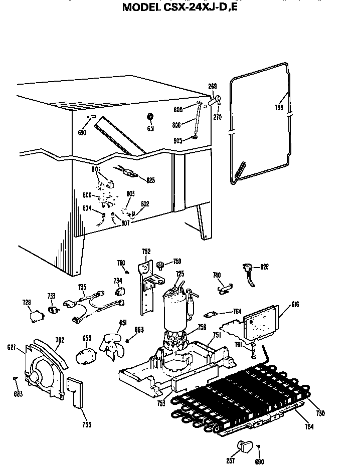 Hotpoint CSX24XJD unit parts diagram