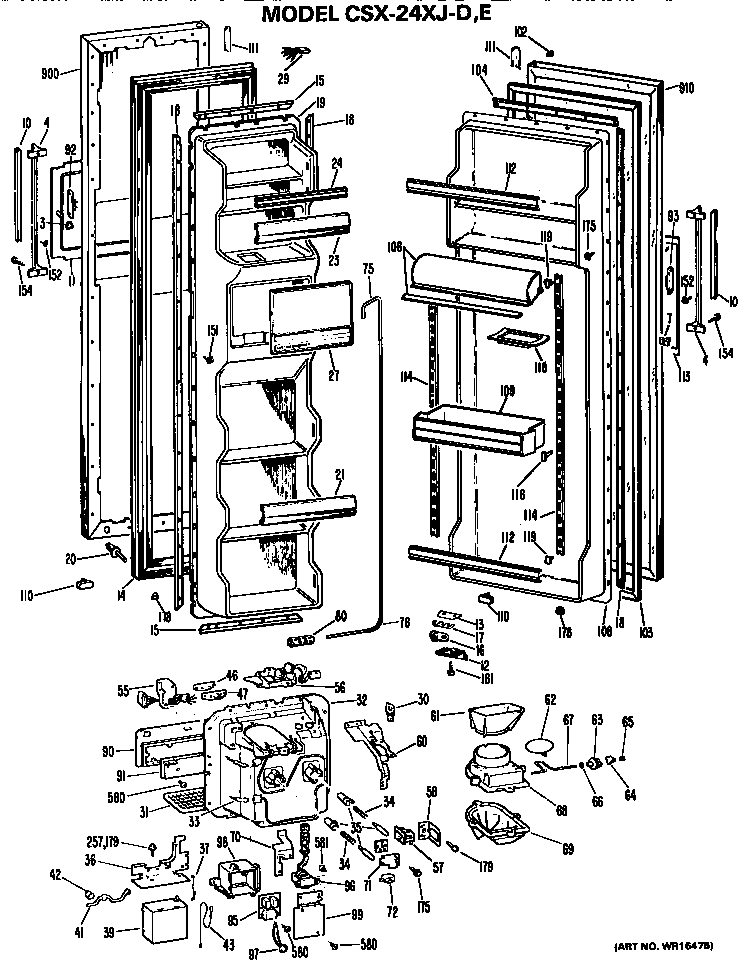 Hotpoint CSX24XJD doors diagram