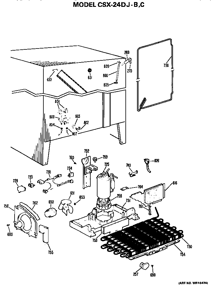 Hotpoint CSX24DJB unit parts diagram