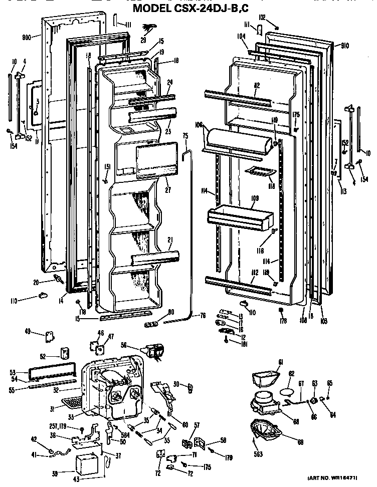 Hotpoint CSX24DJB doors diagram