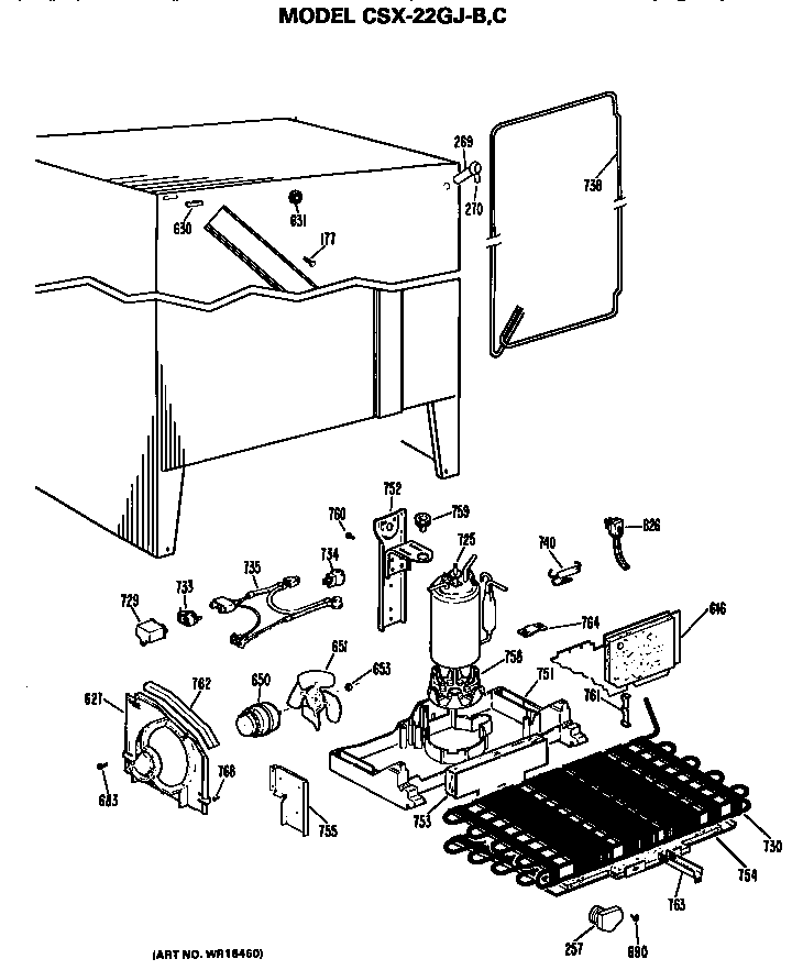 Hotpoint CSX22GJB unit parts diagram